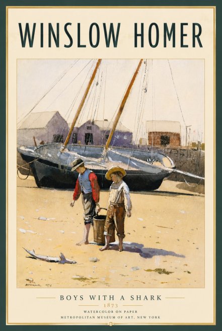 Winslow Homer Boys with a Shark No4 - Plakat
