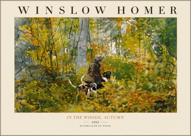 Winslow Homer In the Woods, Autumn No3 - Plakat