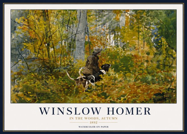 Winslow Homer In the Woods, Autumn No5 - Plakat