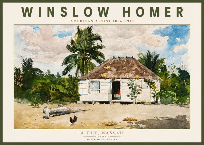 Winslow Homer A Hut, Nassau No6 - Plakat
