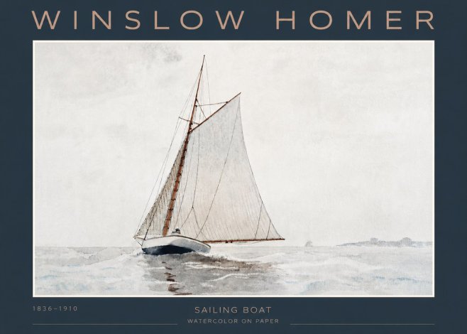 Winslow Homer Sailing Boat No3 - Plakat