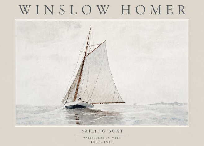 Winslow Homer Sailing Boat No4 - Plakat