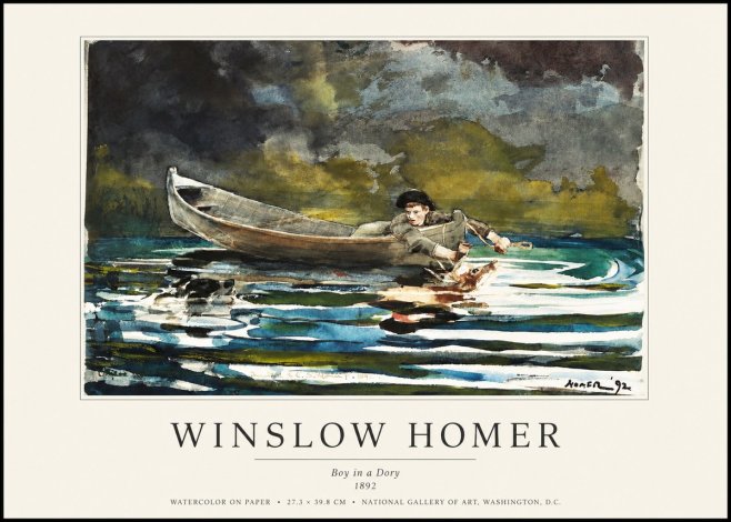 Winslow Homer Boy in a Dory No1 - Plakat