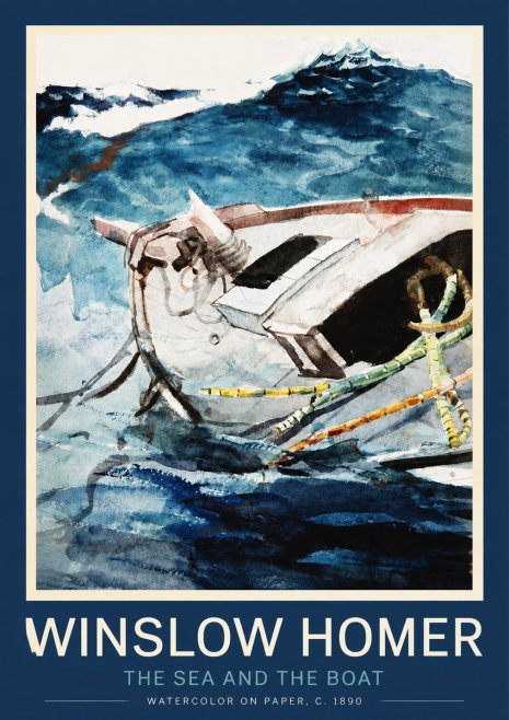 Winslow Homer The Sea and the Boat No2 - Plakat