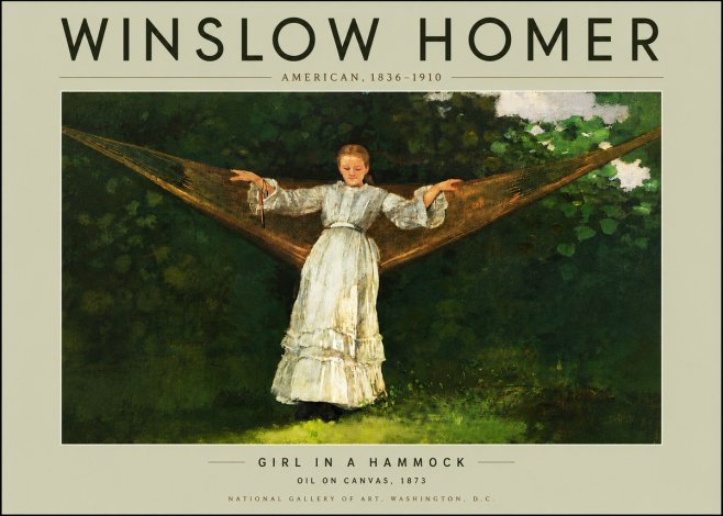 Winslow Homer Girl in a Hammock No4 - Plakat