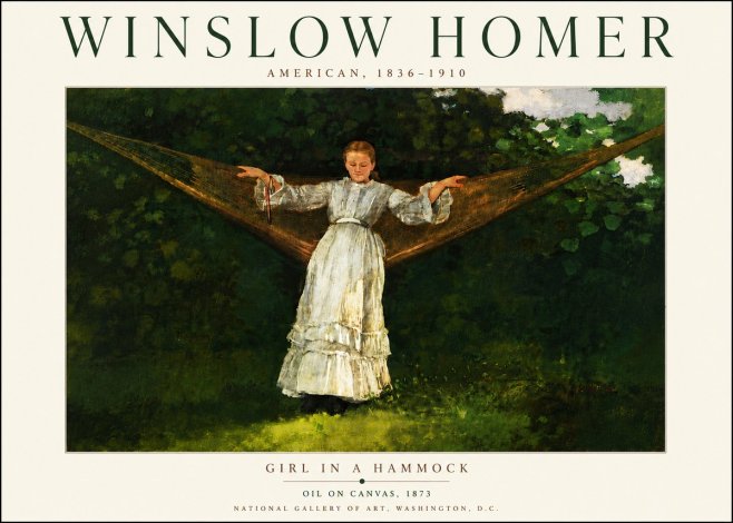 Winslow Homer Girl in a Hammock No6 - Plakat