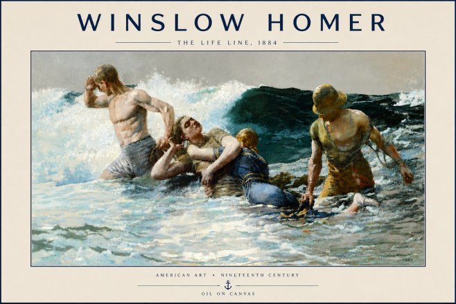 Winslow Homer The Life Line No5 - Plakat