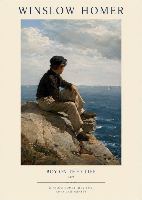 Winslow Homer Boy on the Cliff No1 - Plakat