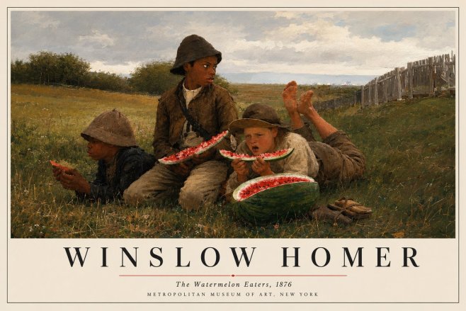 Winslow Homer The Watermelon Eaters No3 - Plakat