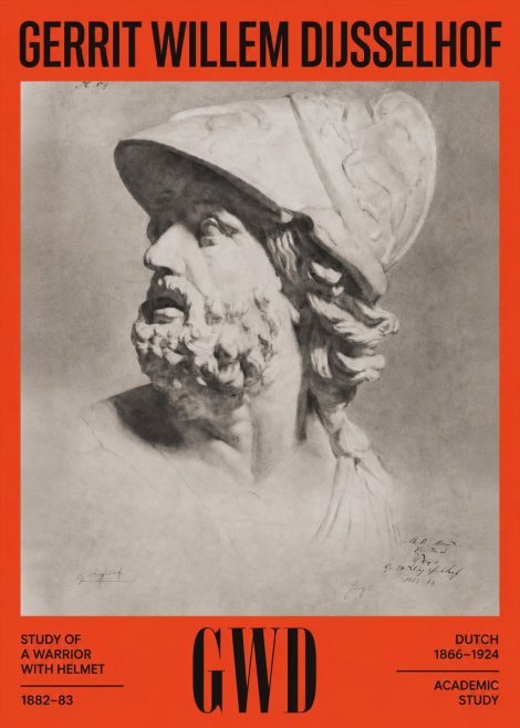 Gerrit Willem Dijsselhof Study of a Warrior with Helmet No2 - Plakat