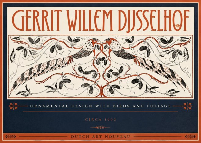 Gerrit Willem Dijsselhof Ornamental Design with Birds and Foliage No5 - Plakat