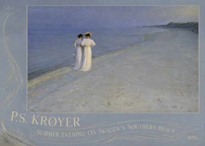 P.S. Krøyer Summer Evening on Skagen's Southern Beach No3 - Plakat