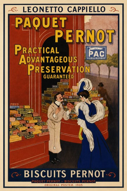 Leonetto Cappiello Paquet Pernot – Biscuits Pernot No3 - Plakat