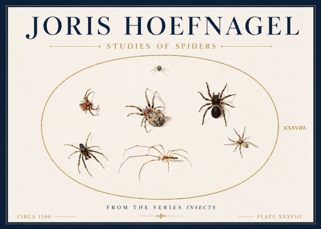 Joris Hoefnagel Studies of Spiders I No6 - Plakat