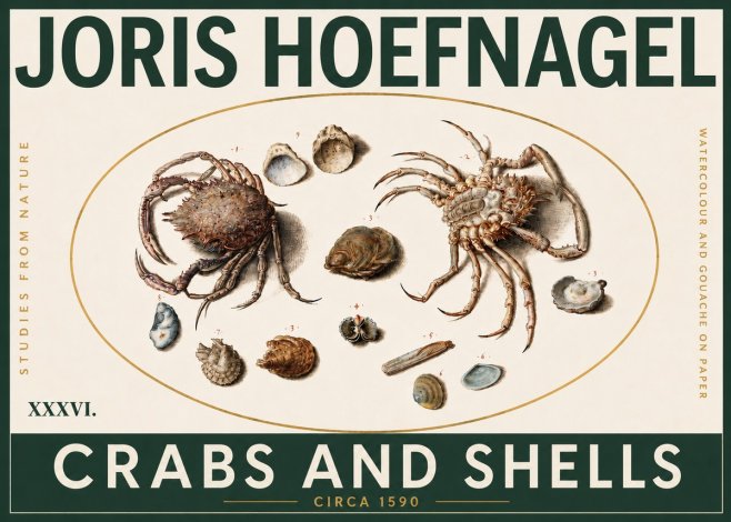 Joris Hoefnagel Crabs and Shells - Studies from Nature No5 - Plakat