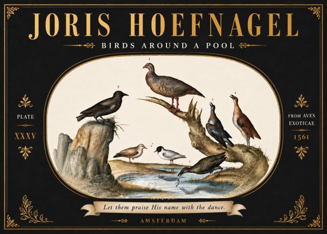 Joris Hoefnagel Birds Around a Pool No6 - Plakat
