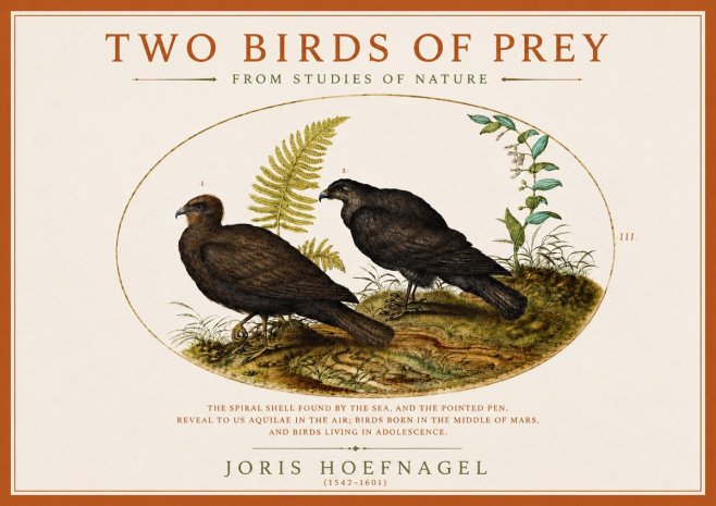 Joris Hoefnagel Two Birds of Prey - from Studies of Nature No3 - Plakat