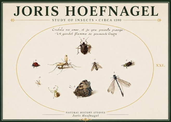 Joris Hoefnagel Study of Insects • Circa 1590 No5 - Plakat