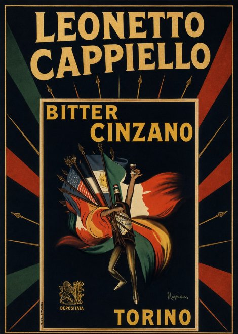 Leonetto Cappiello Bitter Cinzano Torino No5 - Plakat