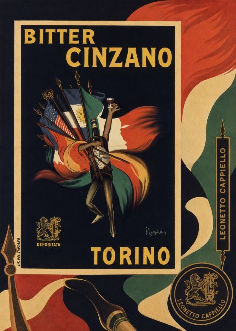 Leonetto Cappiello Bitter Cinzano Torino No6 - Plakat