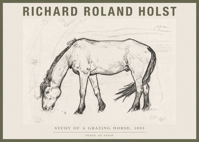 Richard Roland Holst Study of a Grazing Horse No4 - Plakat