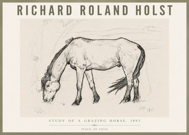 Richard Roland Holst Study of a Grazing Horse No6 - Plakat