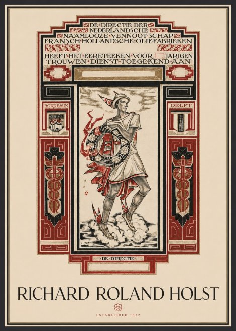 Richard Roland Holst Awarded for Anniversary, Marriage and Loyal Service No2 - Plakat