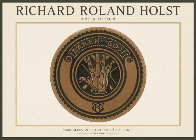 Richard Roland Holst Emblem Design – Study for 'Lären • Goot' No1 - Plakat