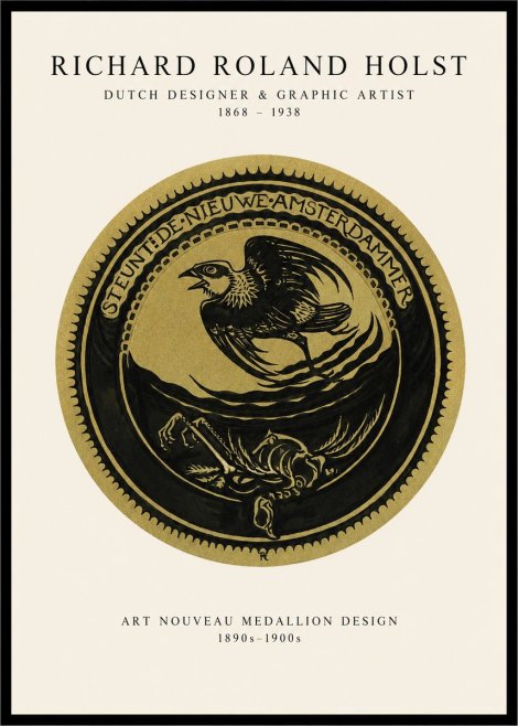 Richard Roland Holst Art Nouveau Medallion Design No1 - Plakat