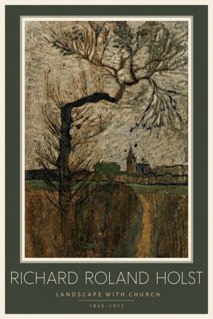 Richard Roland Holst Landscape with Church No2 - Plakat