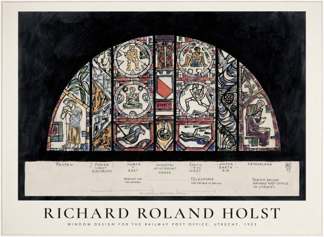 Richard Roland Holst Window Design for the Railway Post Office, Utrecht, 1923 No1 - Plakat