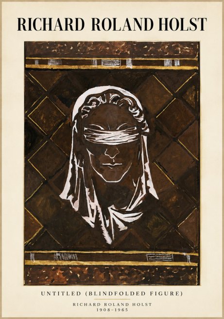 Richard Roland Holst Untitled (Blindfolded Figure) No4 - Plakat