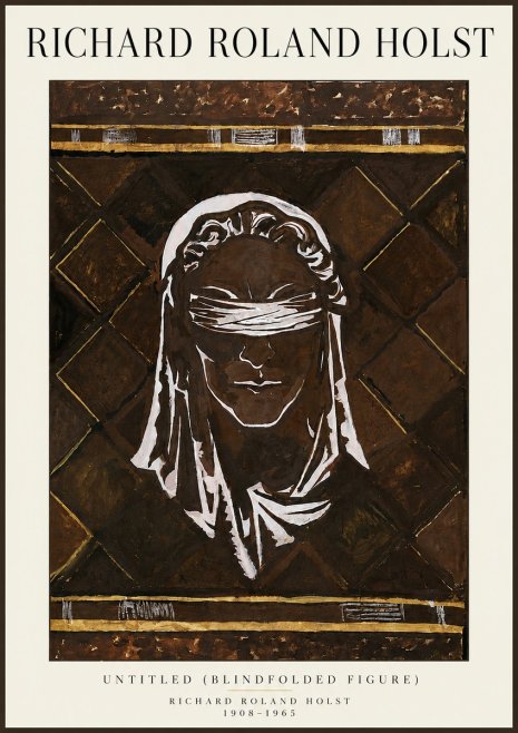Richard Roland Holst Untitled (Blindfolded Figure) No6 - Plakat