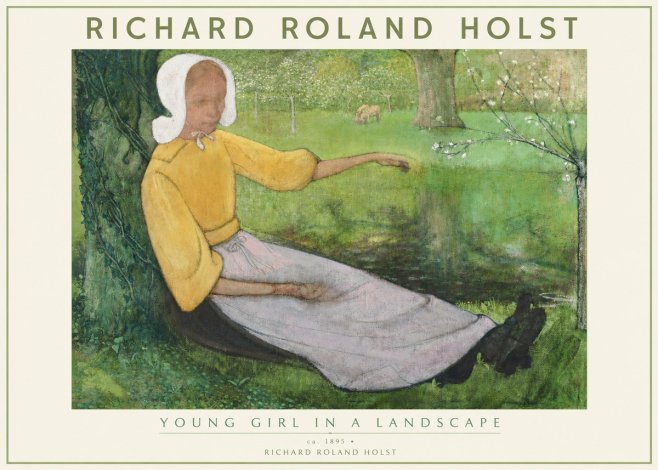 Richard Roland Holst Young Girl Resting by the Pond No3 - Plakat