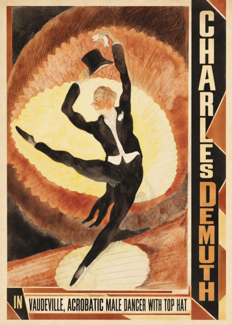 Charles Demuth In Vaudeville, Acrobatic Male Dancer with Top Hat No3 - Plakat