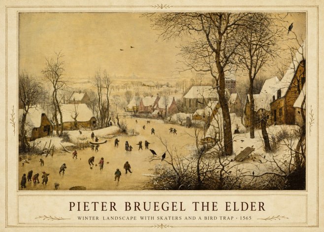 Pieter Bruegel Winter Landscape with Skaters and a Bird Trap No1 - Plakat