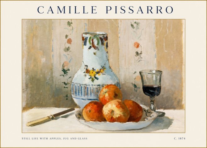 Pissarro Still Life with Apples, Jug and Glass No1 - Plakat