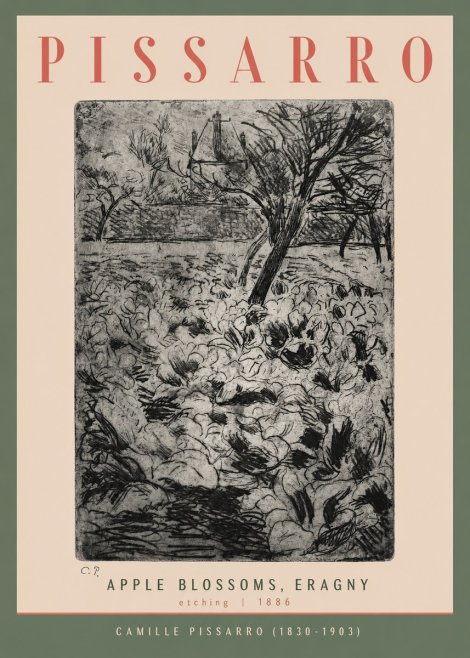 Pissarro Apple Blossoms, Eragny No2 - Plakat