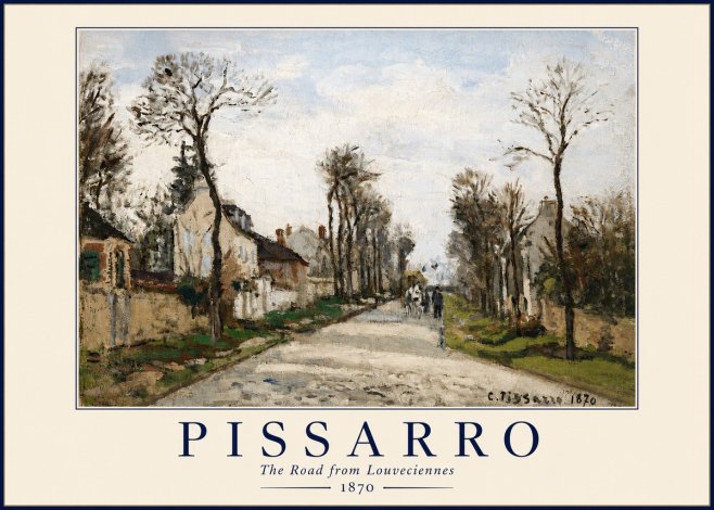 Pissarro The Road from Louveciennes I No2 - Plakat