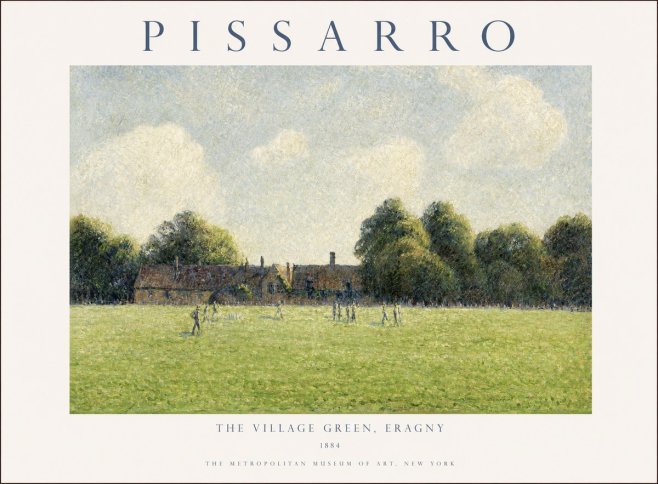 Pissarro The Village Green, Eragny No1 - Plakat