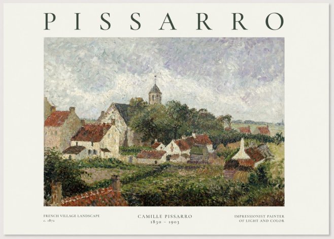Pissarro French Village Landscape No1 - Plakat