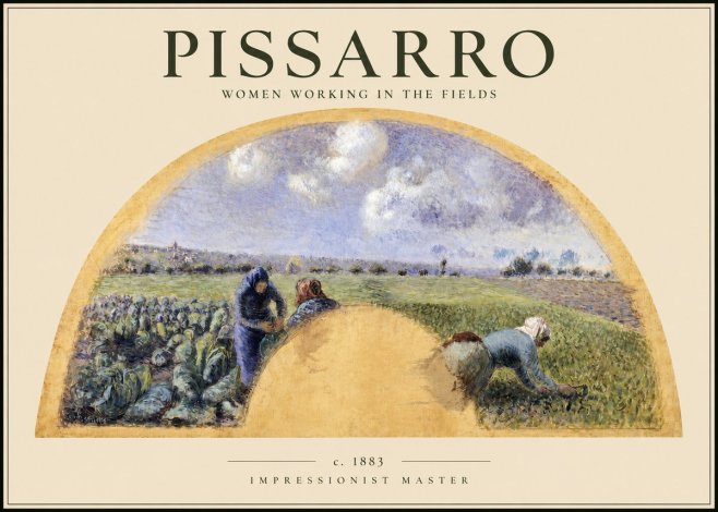 Pissarro Women Working in the Fields No2 - Plakat