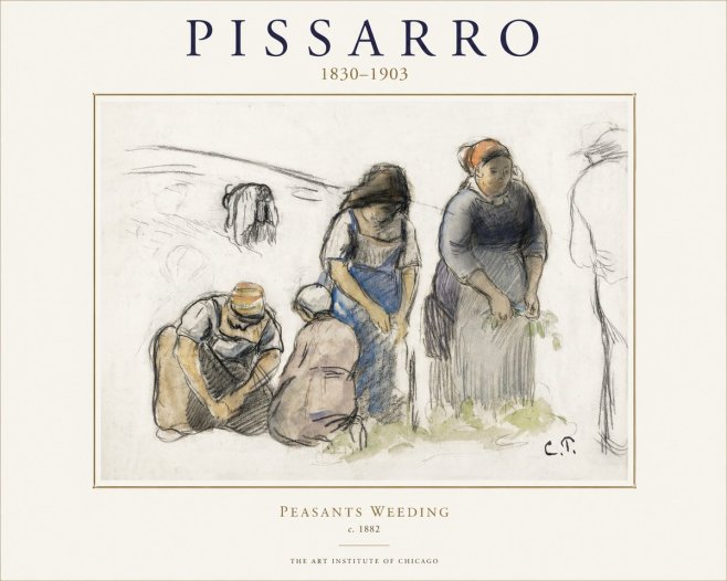 Pissarro Peasants Weeding No1 - Plakat