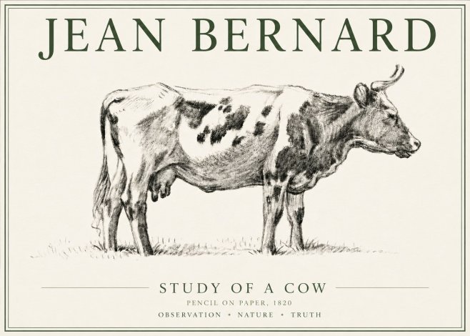 Jean Bernard Study of a Cow XX No6 - Plakat