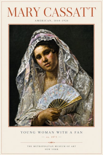 Mary Cassatt Young Woman with a Fan II No4 - Plakat