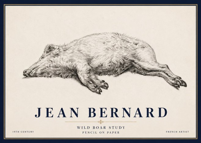 Jean Bernard Wild Boar Study No6 - Plakat