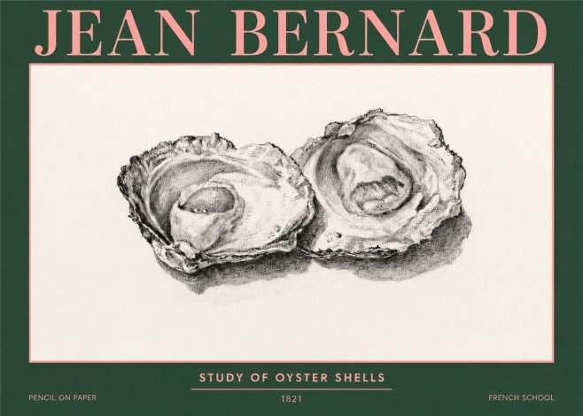 Jean Bernard Study of Oyster Shells No3 - Plakat