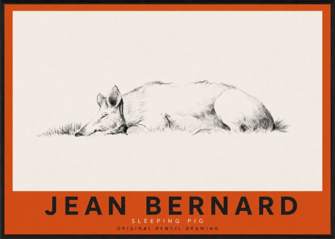 Jean Bernard Sleeping Pig II No3 - Plakat