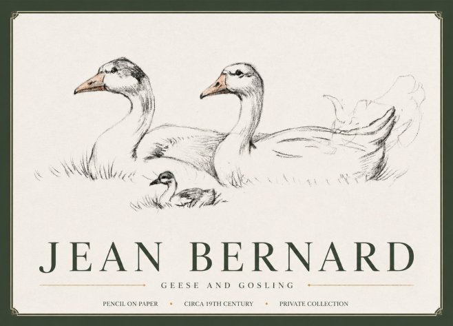 Jean Bernard Study of Geese No6 - Plakat