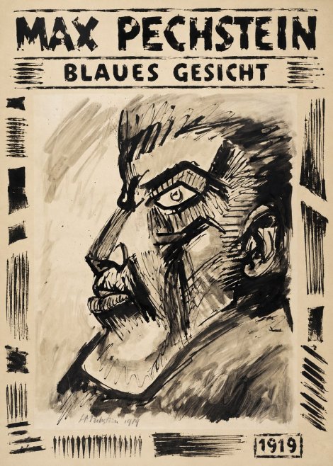 Max Pechstein Blaues Gesicht No6 - Plakat